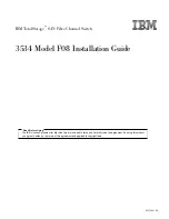 Предварительный просмотр 1 страницы IBM TotalStorage 3534-F08 Installation Manual