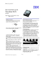 Предварительный просмотр 1 страницы IBM Travelstar 4GN Quick Installation Manual