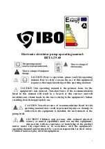 IBO BETA 25-60 Operating Manual preview