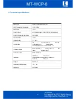 Preview for 7 page of IC Audio MT-WCP-6 User Manual