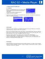 Preview for 14 page of IC Audio RAC 02 + Media Player User Manual