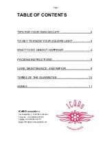 Preview for 2 page of ICARO SQUARE Light 90 Manual