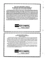 Preview for 2 page of Ice-O-Matic Flaker Dispenser FD550 Parts & Service Manual