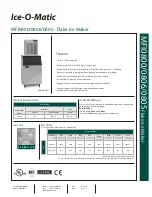 Ice-O-Matic MFI0800 Specifications preview