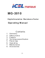 Preview for 1 page of Icel Manaus MG-3010 Operating Manual