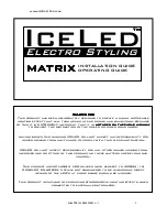 Preview for 1 page of ICELED MATRIX Installation And Operating Manual