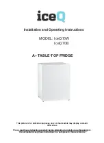 Предварительный просмотр 1 страницы IceQ IceQ70B Installation And Operating Instructions Manual