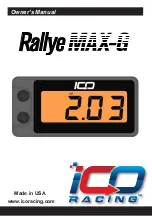 iCO Racing Rallye MAX-G Owner'S Manual предпросмотр