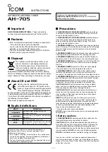 Icom AH-705 User Manual preview