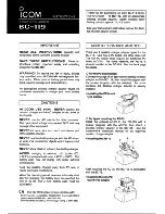 Preview for 1 page of Icom BC-119 Instructions