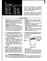 Icom CM-7B Instruction Manual preview