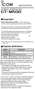 Preview for 1 page of Icom CT-M500 User Manual