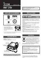 Preview for 1 page of Icom HM-218 Instructions