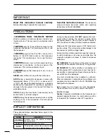 Предварительный просмотр 2 страницы Icom I706MKTMG Instruction Manual