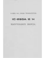 Preview for 1 page of Icom IC-290A Maintenance Manual