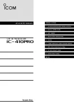 Preview for 1 page of Icom IC-410PRO Advanced Manual