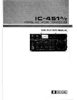 Предварительный просмотр 1 страницы Icom IC-451A Instruction Manual