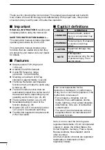 Preview for 2 page of Icom IC-455 Instruction Manual