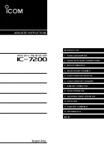 Preview for 3 page of Icom IC-7200 Advanced Instructions