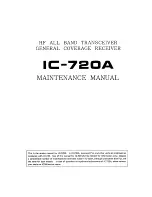 Preview for 1 page of Icom IC-720A Maintenance Manual