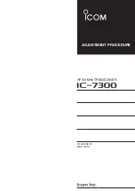 Предварительный просмотр 1 страницы Icom IC-7300 Adjustment Procedure