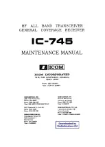Preview for 1 page of Icom IC-745 Maintenance Manual