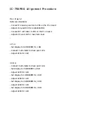 Preview for 1 page of Icom IC-756PRO III Alignment Procedure