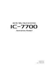 Preview for 1 page of Icom IC-7700 Instruction Manual