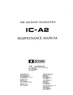 Предварительный просмотр 1 страницы Icom IC-A2 Maintenance Manual