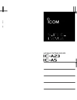 Preview for 1 page of Icom IC-A23 Service Manual