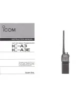 Icom IC-A3 Instruction Manual предпросмотр