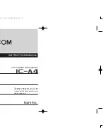 Preview for 1 page of Icom IC-A4 Instruction Manual