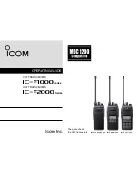 Preview for 1 page of Icom IC-F1000 series Operating Manual