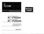 Icom IC-F1020 Instruction Manual preview