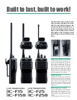 Preview for 2 page of Icom IC-F15 User Manual