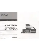 Preview for 1 page of Icom IC-F1500 Instruction Manual
