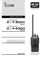 Предварительный просмотр 1 страницы Icom IC-F3000 Series Instruction Manual