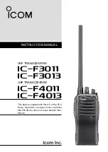 Icom IC-F3011 Instruction Manual предпросмотр