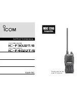 Предварительный просмотр 1 страницы Icom IC-F3022T/S Instruction Manual