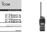 Preview for 1 page of Icom IC-F3061T/S Instruction Manual