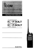 Icom IC-F30LT Instruction Manual preview