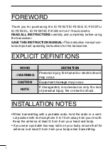 Preview for 2 page of Icom IC-F31GT Instruction Manual