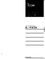 Preview for 1 page of Icom IC-F4TR Service Manual