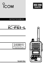 Icom IC-F61-L Instruction Manual предпросмотр