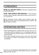 Preview for 2 page of Icom IC-F61-L Instruction Manual