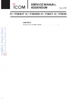 Preview for 1 page of Icom IC-F80DS Service  Manual Addendum