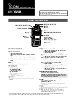 Preview for 1 page of Icom IC-G88 Instructions