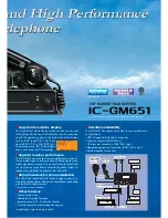 Preview for 3 page of Icom IC-GM651 Specifications