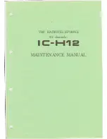 Preview for 1 page of Icom IC-H12 Maintenance Manual