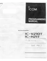 Preview for 1 page of Icom IC-H21T Programming Manual